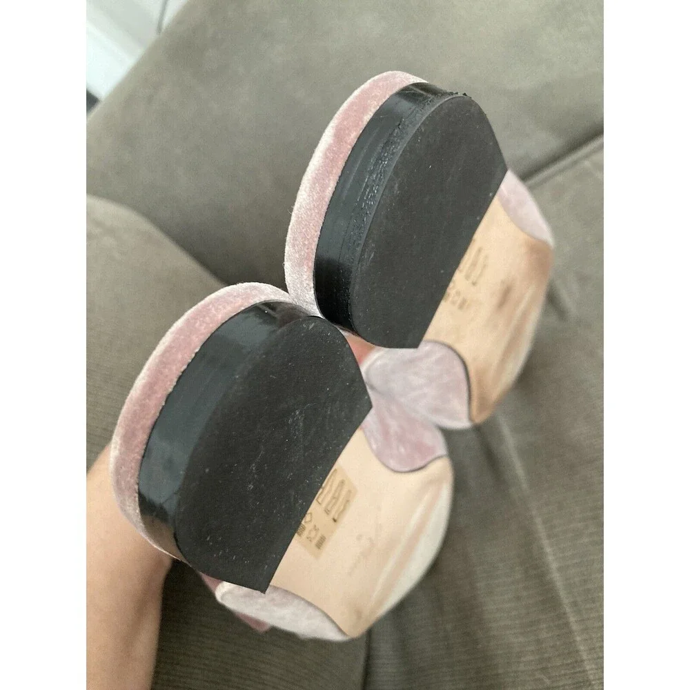 Blush Velvet Bow Pointed-Toe Slip-On Flats